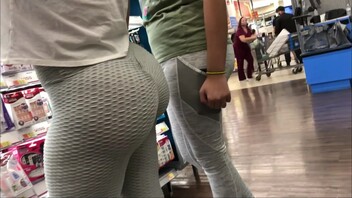 spy sexy ass teens in supermarket